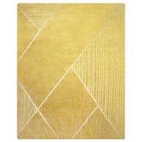 antklode 150x200 - Eurofirany GINKO3 Minkštas ir švelnus pledas su blizgiu geometriniu raštu, 150X200 cm, spalva: medaus - 2 nuotrauka