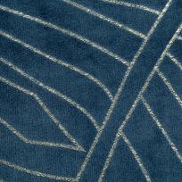 antklode 150x200 - Eurofirany LIMITED COLLECTION MUSA2 Minkštas ir švelnus pledas, dekoruotas auksiniu bananų lapų raštu, 150X200 cm, spalva: tamsiai mėlyna / auksinė - 6 nuotrauka