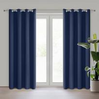 naktines uzuolaidos blackout 250 - Eurofirany LOGAN blackout tipo temdanti naktinė užuolaida, 135X250 cm, kilpos / žiedai, spalva: tamsiai mėlyna - 9 nuotrauka