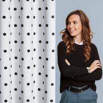 naktines baltos uzuolaido - Eurofirany Naktinė užuolaida Busa, baltos/juodos, 140 cm x 270 cm - 2 nuotrauka