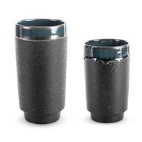 dekoratyvine vaza - Eurofirany C / HANI / WAZ / 02 12X12X20 ŽALIA + JUODA - 3 nuotrauka