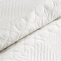antklodes pledai - Eurofirany DESIGN 91 BONI / 5 Lovatiesė su karšto spaudimo technika įspaustu skiautinių motyvu, 170X210 cm, spalva: balta Lovatiesė - 2 nuotrauka