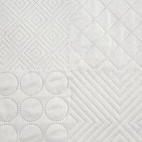 antklodes pledai - Eurofirany DESIGN 91 BONI / 5 Lovatiesė su karšto spaudimo technika įspaustu skiautinių motyvu, 170X210 cm, spalva: balta Lovatiesė - 3 nuotrauka