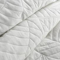 antklodes pledai - Eurofirany DESIGN 91 BONI / 6 Lovatiesė, dygsniuota karšto spaudimo būdu su lapų raštu, 170X210 cm, spalva: balta Lovatiesė - 2 nuotrauka