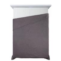 antklodes pledai - Eurofirany DESIGN 91 BONI / 6 Lovatiesė, dygsniuota karšto spaudimo būdu su lapų raštu, 170X210 cm, spalva: grafito - 4 nuotrauka