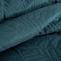 antklodes pledai - Eurofirany DESIGN 91 BONI / 6 Lovatiesė, dygsniuota karšto spaudimo būdu su lapų raštu, 170X210 cm, spalva: tamsi turkio Lovatiesė - 2 nuotrauka