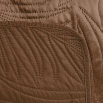 budokai 4 - Eurofirany DESIGN 91 LUIZ / 4 Aksominė lovatiesė, dygsniuota karšto spaudimo būdu su palmių lapų raštu, 170X210 cm, spalva: plytų - 2 nuotrauka