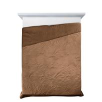 budokai 4 - Eurofirany DESIGN 91 LUIZ / 4 Aksominė lovatiesė, dygsniuota karšto spaudimo būdu su palmių lapų raštu, 170X210 cm, spalva: plytų - 4 nuotrauka