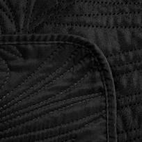 budokai 4 - Eurofirany DESIGN 91 LUIZ / 4 Aksominė lovatiesė, dygsniuota karšto spaudimo būdu su palmių lapų raštu, 170X210 cm, spalva: juoda Lovatiesė - 2 nuotrauka
