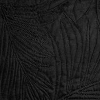 budokai 4 - Eurofirany DESIGN 91 LUIZ / 4 Aksominė lovatiesė, dygsniuota karšto spaudimo būdu su palmių lapų raštu, 170X210 cm, spalva: juoda Lovatiesė - 3 nuotrauka