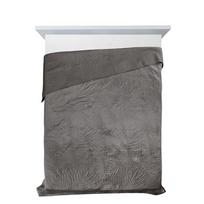 budokai 4 - Eurofirany DESIGN 91 LUIZ / 4 Aksominė lovatiesė, dygsniuota karšto spaudimo būdu su palmių lapų raštu, 170X210 cm, spalva: grafito - 4 nuotrauka