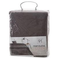 budokai 4 - Eurofirany DESIGN 91 LUIZ / 4 Aksominė lovatiesė, dygsniuota karšto spaudimo būdu su palmių lapų raštu, 170X210 cm, spalva: grafito - 6 nuotrauka
