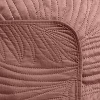 budokai 4 - Eurofirany DESIGN 91 LUIZ / 4 Aksominė lovatiesė, dygsniuota karšto spaudimo būdu su palmių lapų raštu, 170X210 cm, spalva: rožinė Lovatiesė - 2 nuotrauka