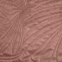 budokai 4 - Eurofirany DESIGN 91 LUIZ / 4 Aksominė lovatiesė, dygsniuota karšto spaudimo būdu su palmių lapų raštu, 170X210 cm, spalva: rožinė Lovatiesė - 3 nuotrauka