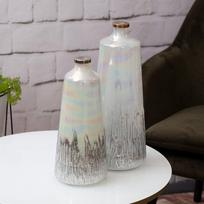 dekoratyvine vaza - Eurofirany CS / ADEN / WAZ / 02 19X19X43 K + SIDABARAS - 2 nuotrauka