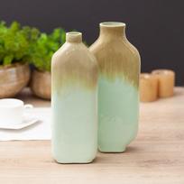 dekoratyvine vaza - Eurofirany CS / BALI / WAZ / 01 11X7X32 BEIGE + MINT - 2 nuotrauka