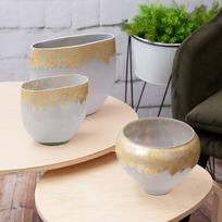auksti vazonai - Eurofirany CS / IRIS / WAZ / 02 28X11X25 Sidabrinis + GOLD - 3 nuotrauka