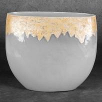 auksti vazonai - Eurofirany CS / IRIS / WAZ / 02 28X11X25 Sidabrinis + GOLD - 4 nuotrauka