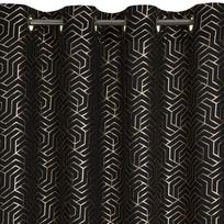 uzuolaidos 250 cm - Naktinė užuolaida Semi, juoda/šampano, 140 cm x 250 cm - 6 nuotrauka
