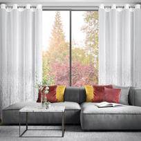 uzuolaidos 270 - Dieninė užuolaida Olivia, baltos/sidabro, 140 cm x 270 cm - 3 nuotrauka
