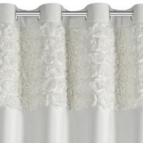 naktines baltos uzuolaido - Naktinė užuolaida Roses ZKON-01, balta sp., 140 cm x 250 cm - 7 nuotrauka