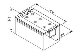 akumuliatorius 12v 40ah - Bosch TE088 Starter Battery 12V 240Ah - 2 nuotrauka