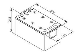 akumuliatorius 12v 10ah - BOSCH 0 092 TA0 800 12V 210Ah 1200A K+ - 2 nuotrauka