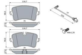 diskiniu stabdziu rinkinys - BOSCH 0 986 494 488 Brake pad set - 2 nuotrauka