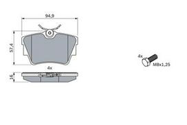 diskiniu stabdziu rinkinys - BOSCH 0 986 494 040 Brake pad set - 2 nuotrauka