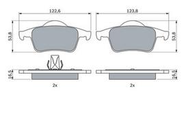 diskiniu stabdziu rinkinys - BOSCH 0 986 424 539 Brake pad set - 2 nuotrauka