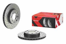 brembo xtra - Stabdžių diskas Xtra (1 vnt.) Priekis Dešinė/Kairė Tinka CHEVROLET AVEO / KALOS, LANOS; DAEWOO LANOS, NEXIA - 2 nuotrauka