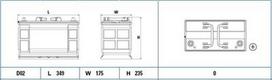 akumuliatorius 12v 20ah - EXIDE EF1202 12V 120Ah 870A D+ - 2 nuotrauka