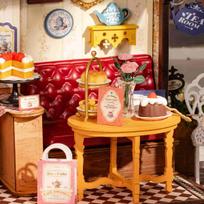 3d medine delione - 3D medinė dėlionė Robotime Rolife Leisure Time Tea Room DG171, 304 d. - 3 nuotrauka