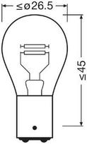 12v 21 5w - Osram Lamps With Metal Bases For Cars 7528 - 2 nuotrauka