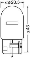 p21w lempute - Osram WY21W Light Bulb 12V 21W W3X16D - 2 nuotrauka