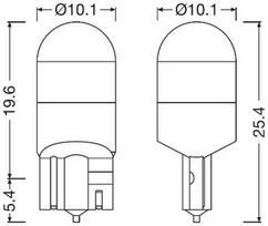 osram led t10 - Osram Night Breaker W5W LED 1W 12V Baltos (White) 2 vnt. - 2 nuotrauka