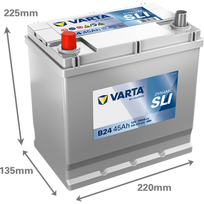 45ah varta - VARTA B24 45Ah 300A (EN) 12V akumuliatorius - 4 nuotrauka