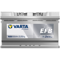 akumuliatorius varta 80ah - Varta EFB580500080 12V 80Ah 800A Start-Stop - 3 nuotrauka