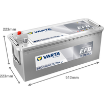 akumuliatorius 12v 90ah - Varta B90 / 12V / 190Ah / 1050A / L  - 3 nuotrauka