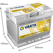 akumuliatorius 60ah - Varta Professional AGM 840060068K312 60Ah 680A 12V - 4 nuotrauka