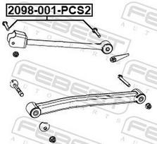 tvirtinimo varztai - Tvirtinimo varžto svirtis FEBEST 2098-001-PCS2 - 2 nuotrauka