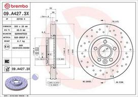 xc70 - Stabdžių diskas BREMBO 09.A427.3X - 2 nuotrauka