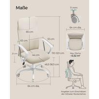homcom kede - Vinsetto Ergonominė biuro kėdė, smėlio spalvos (Sand) - 2 nuotrauka