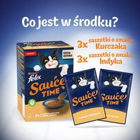 felix kaciu slapias - Purina Felix Sauce Time su vištiena ir kalakutiena 6 x 40 g - 7 nuotrauka