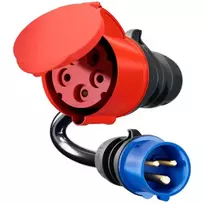 adapteris - Go-e Gemini flex 22 kW Adapteris CEE raudona trifazė 32A > CEE mėlyna 16A (Juodas) - 2 nuotrauka