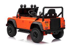 elektromobilis land rover - Hatis Vaikiškas elektromobilis Land Rover Defender, oranžinis (Orange) - 7 nuotrauka