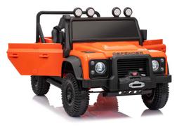elektromobilis land rover - Hatis Vaikiškas elektromobilis Land Rover Defender, oranžinis (Orange) - 8 nuotrauka