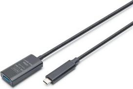 usb prailginimo kabelis 0.5m - Digitus Active USB 3.2 Gen2 10G prailginimo kabelis DA-73113 USB-C į USB-A Juodas (Black) 5 m - 2 nuotrauka