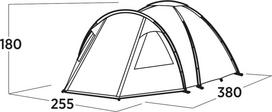 palapine 4 6 - Keturvietė palapinė Easy Camp Kinn 4, žalia sp., 380 cm x 255 cm x 180 cm - 3 nuotrauka