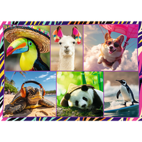 puzzle deliones 1000 - Trefl Funny Animals 13313, 4 x 250 det. - 3 nuotrauka